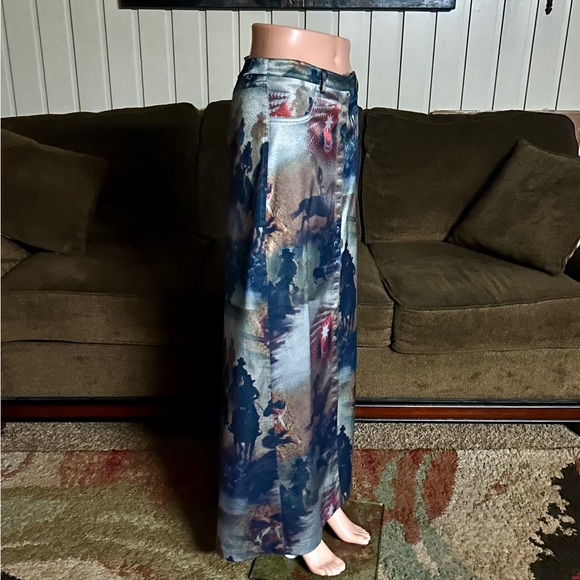 Equestrian Design • Small • Cowboy • Western • Indian • Blue/Black/ Red • Skirt - Picture 11 of 16